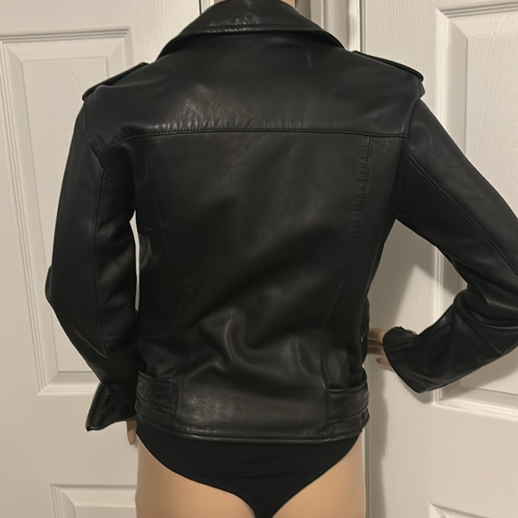 ALL SAINTS BALFERN LEATHER BIKER JACKET MOTO SIZE US 4 BUTTER SOFT - Picture 10 of 12